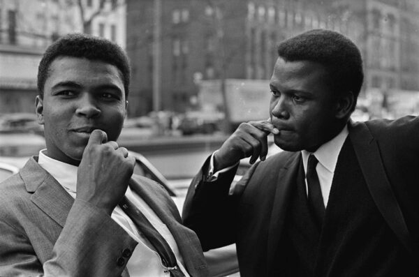 Muhammad Ali with Sidney Poitier in Harlem 1965